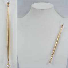 Butler pin gold plated sceptre rhinestones & faux pearl, 1980`s ca, English